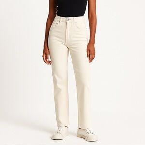 Abercrombie Fitch straight leg jeans ultra high rise stretch vent hem size 30